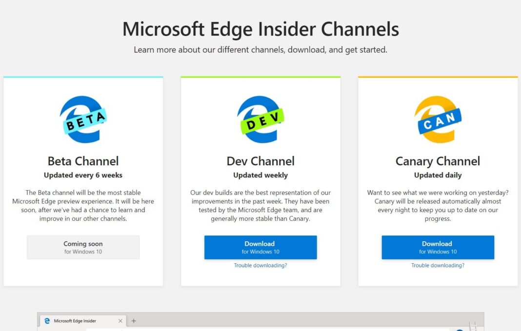 microsoft edge browser chrome release cycle